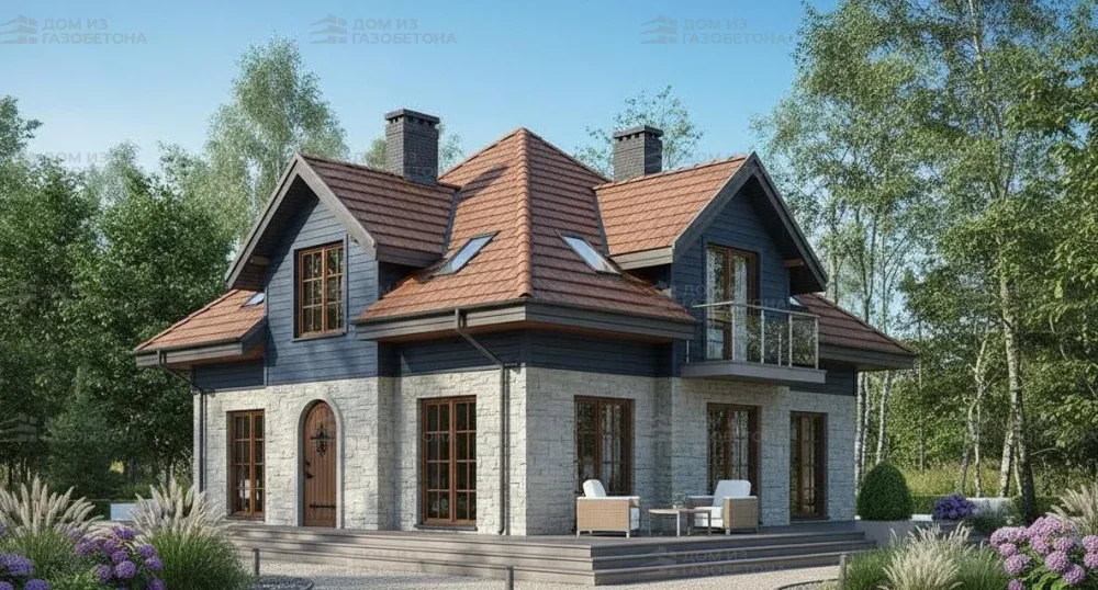 Проект Двухэтажный дом 12 на 12, 160 м2