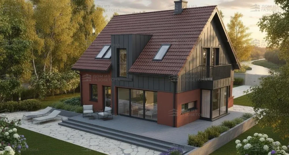 Проект Двухэтажный дом 13 на 10, 139 м2