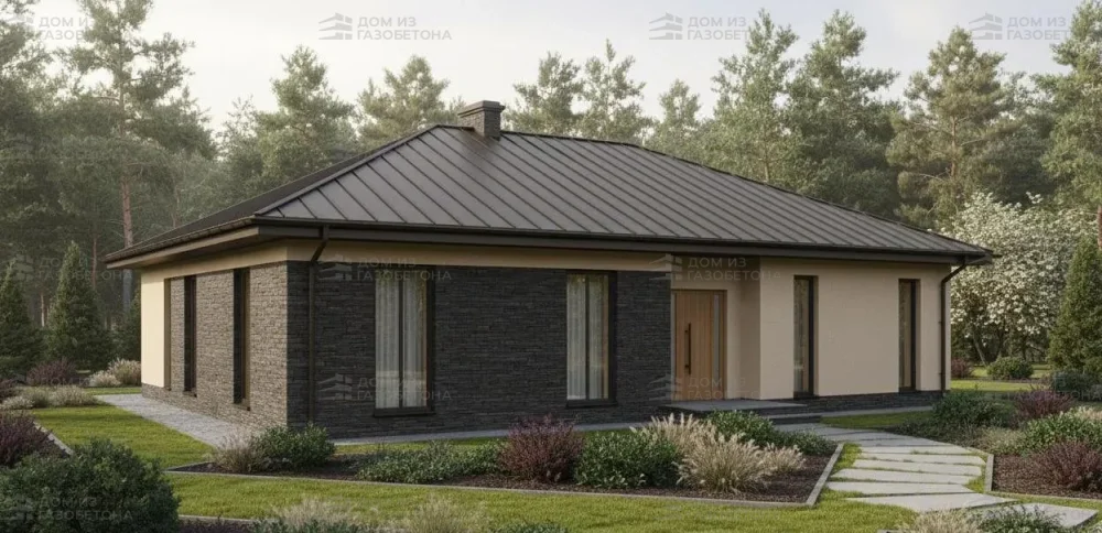 Проект Одноэтажный дом 17 на 15, 184 м2