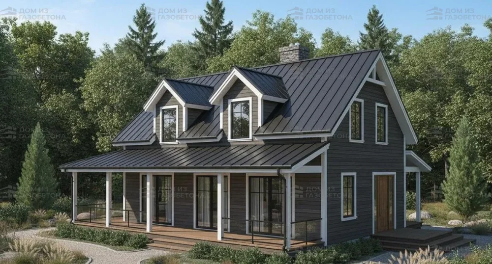 Проект Двухэтажный дом 11 на 11, 185 м2