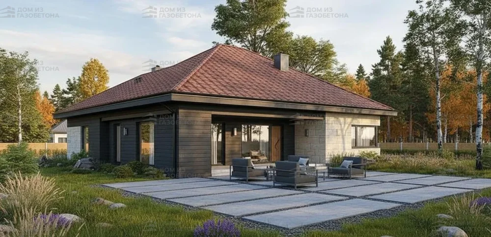 Проект Одноэтажный дом 14 на 17, 141 м2