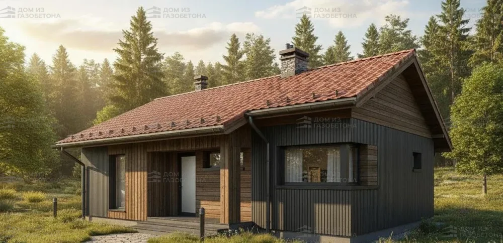 Проект Одноэтажный дом 11 на 9, 74 м2