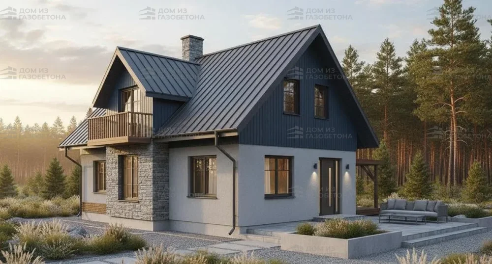 Проект Двухэтажный дом 10 на 10, 134 м2