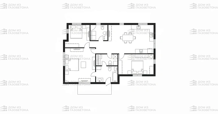 Проект Одноэтажный дом 12 на 8, 85 м2